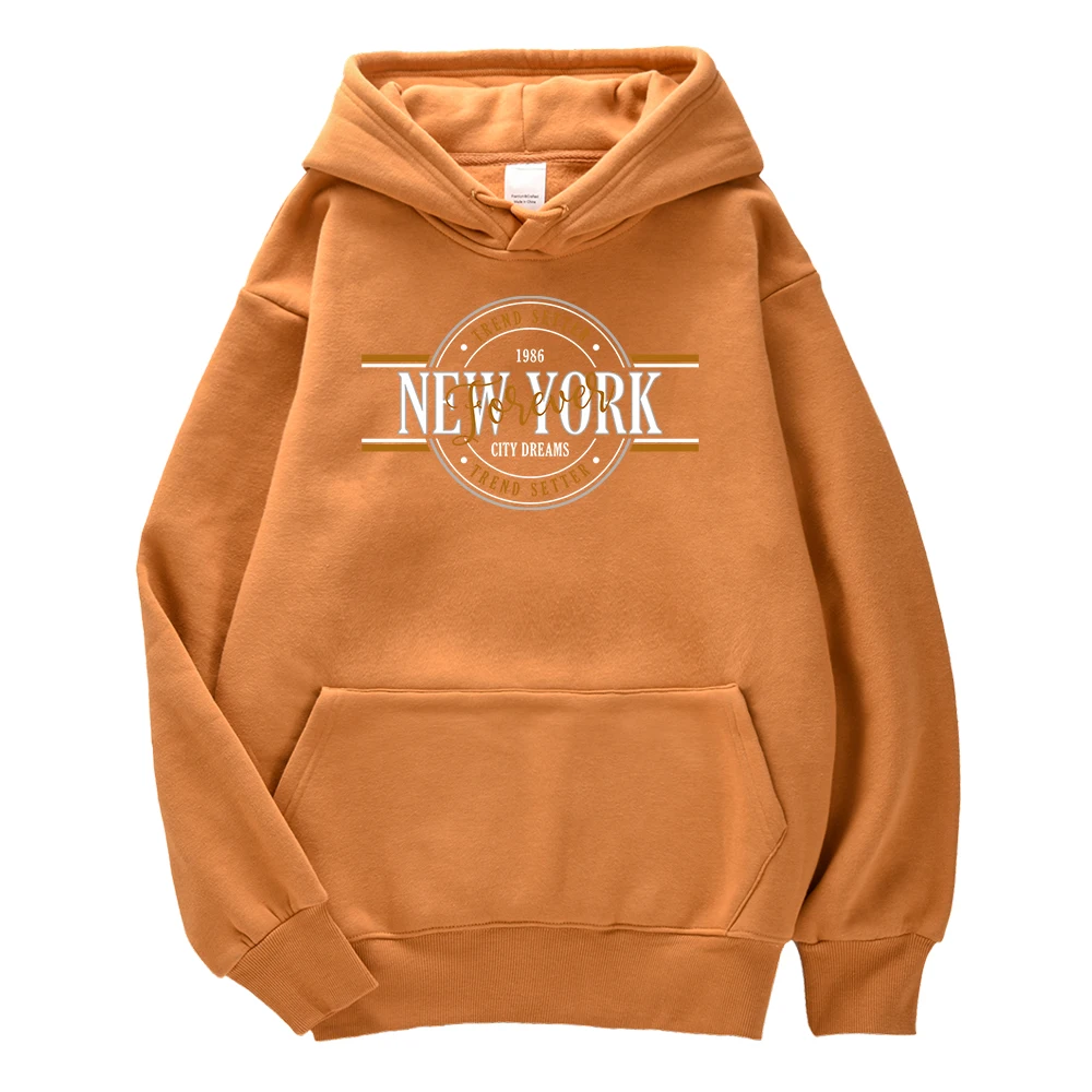 

Trend Setter 1986 New York City Dreams Print Sweatshirt Men Streetwear Solid Top Fashion Loose Sportswear Graphic Tight Clothing