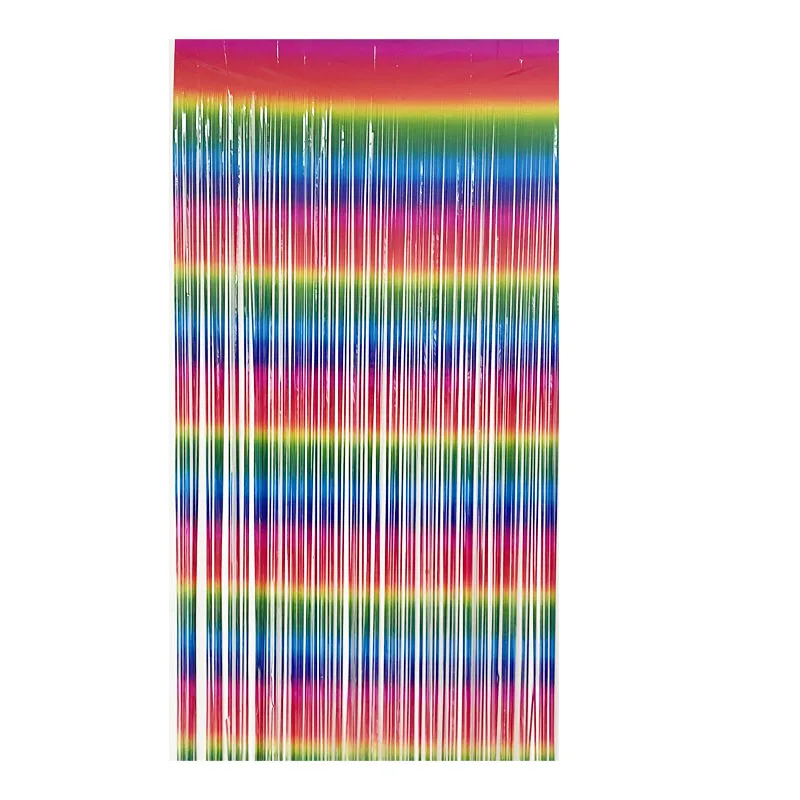 Rainbow Foil Fringe Curtain for Celebrations and Events Decor