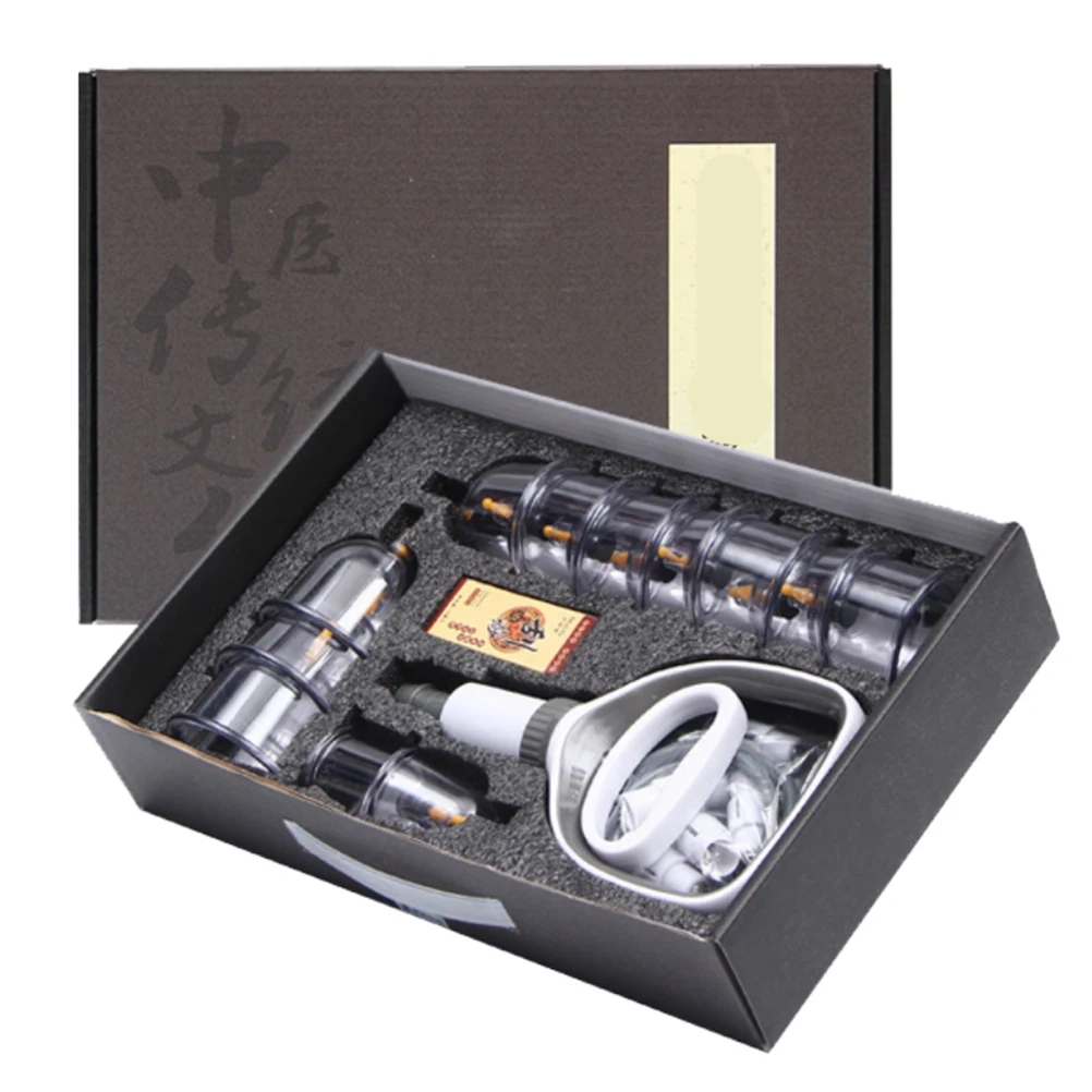 12 Cups Vacuum Cupping Set Massage Chinese Medical Therapy Cellulite Massager Apparatus Cans Body Guasha Suction Cup