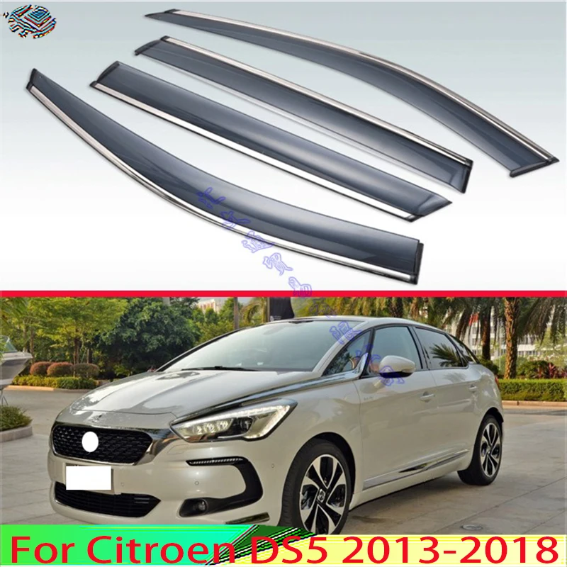 Per Citroen Ds5 2013-2018 Visiera Esterna In Plastica Vent Shades Finestra Sun Rain Guard Deflettore 4 Pezzi 2014 2015 2016 2017