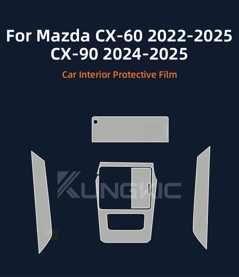 TPU-Schutzfolie für Mazda CX60 CX90 2022–2025 CX-60 CX-90, Autoinnenraum-Mittelkonsole, transparent, kratzfest, Zubehör – Detail 1