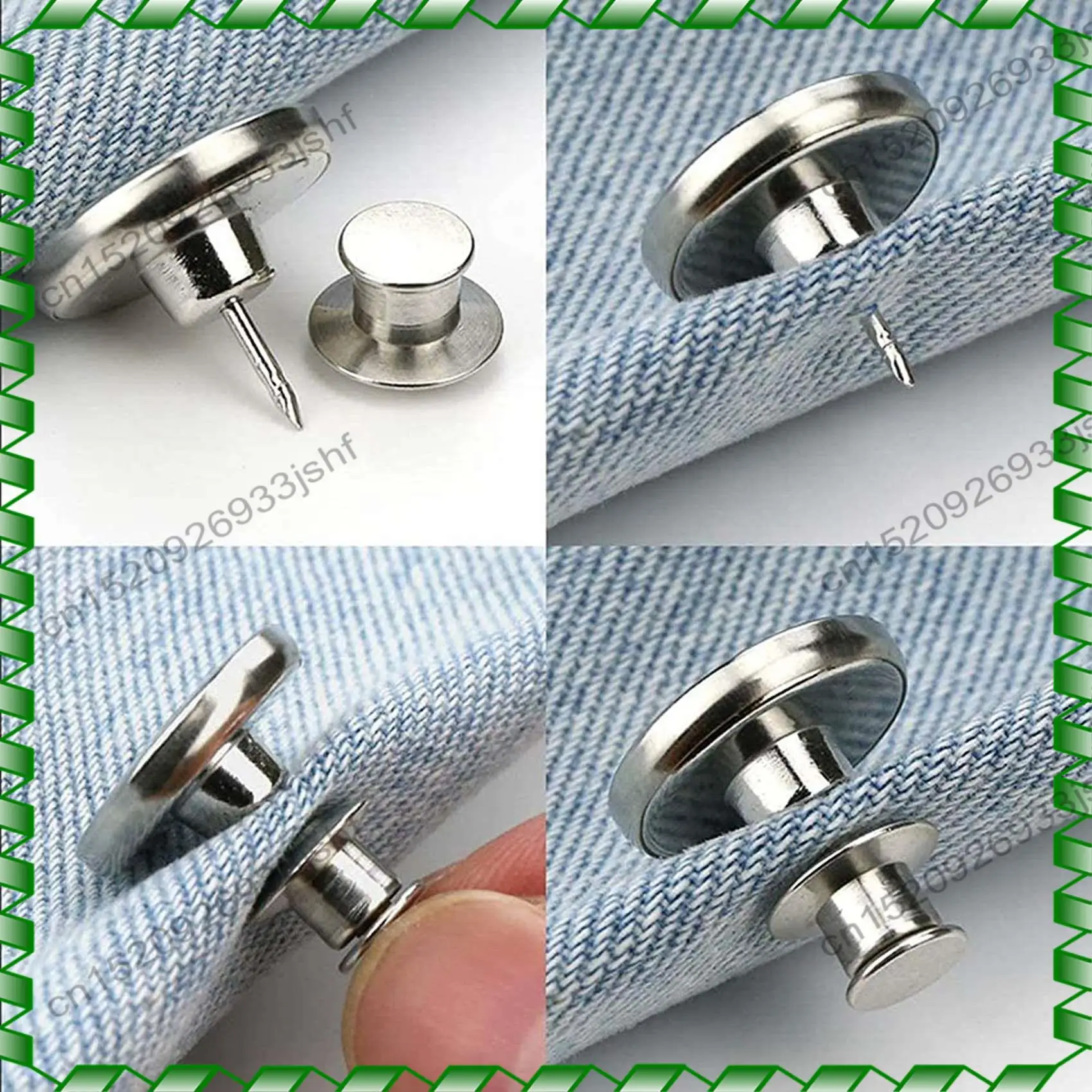 -BOFF 버튼 핀 청바지 8세트, 매끄러운 핏, 탈부착 가능한 바지 버튼 핀, 완벽한 핏 인스턴트 청바지 버튼