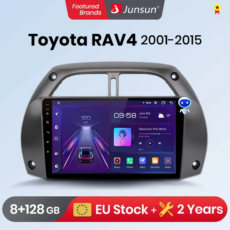 Junsun V1 Pro 8G + 128G для Toyota RAV4 2001 - 2015 Android автомобильное радио видео плееры CarPlay Авто GPS No