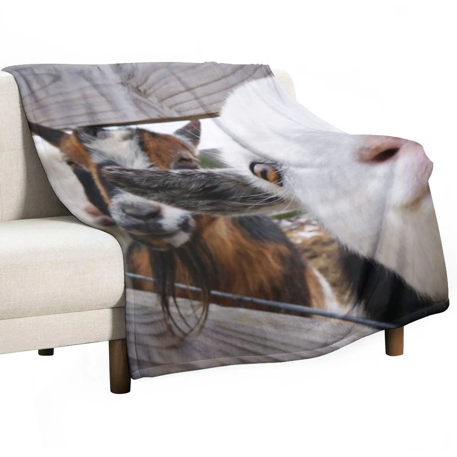 

Friendly Goats Throw Blanket Summer Bedding Blankets Fluffy Blankets Large Summer Blanket Personalized Gift