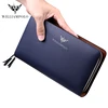 WILLIAMPOLO Men's Wallet Business Large Capacity Clutch Bag Genuine Leather Clutch Wallet Double Zipper Handbag Long Men Wallet 6