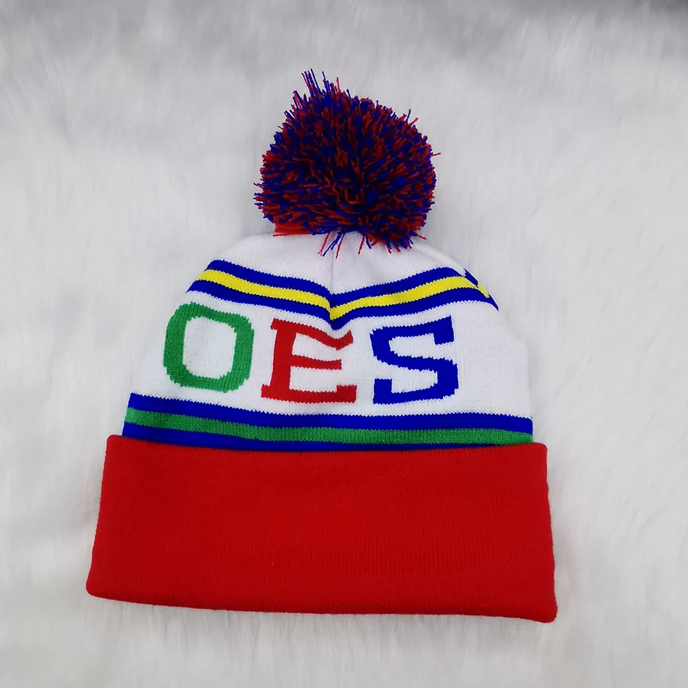Greek Red Blue Green ORDER OF THE ESATERN STAR 1850 Warm Beanies Scarf Pompoms Winter Hats