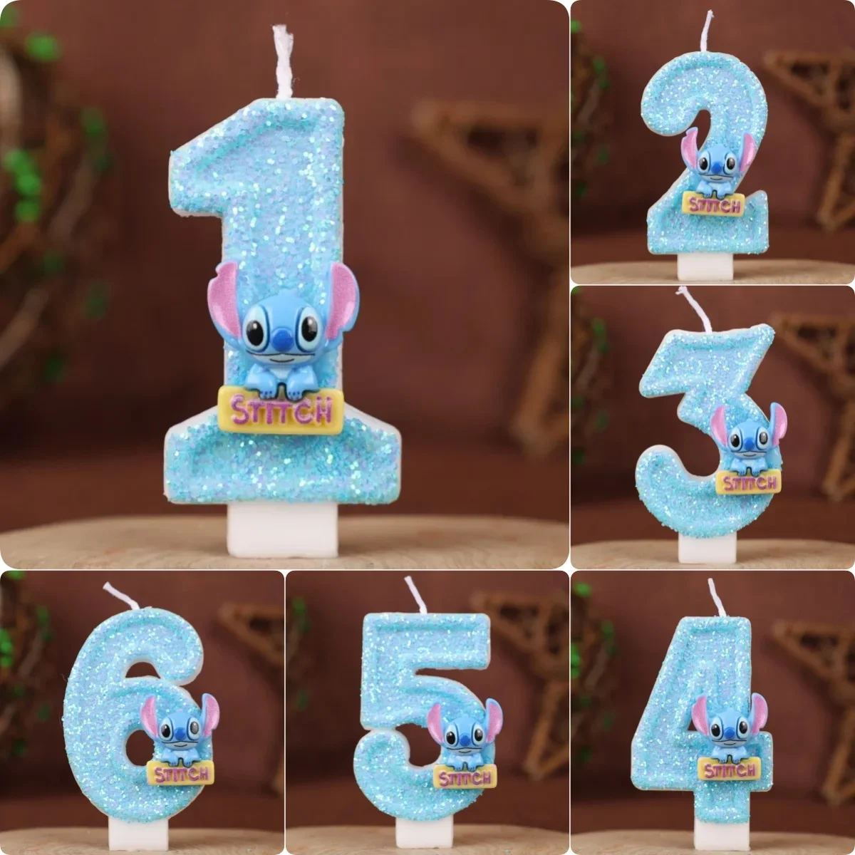 Anime Lilo & Stitch 0-9 Number Candle Cute 3D Stitch Cartoon Character Party Cake Plug-in Birthday Cake Decoration Gift
