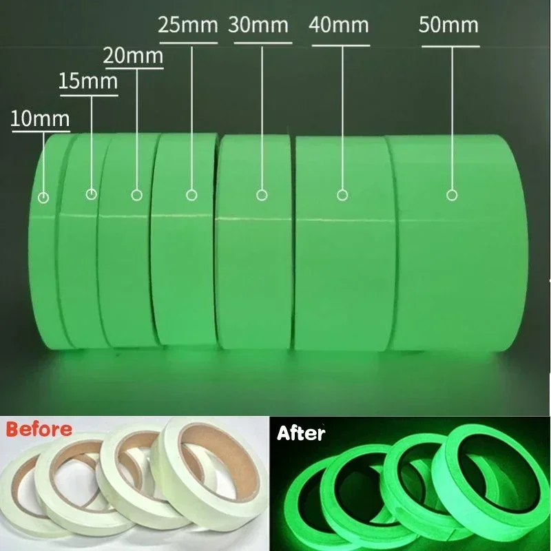 Fluorescent Stickers Tape Green Luminous Tape Staircase Fire Warning Glow in the Dark Can Be Cut Night Light Strip Wall
