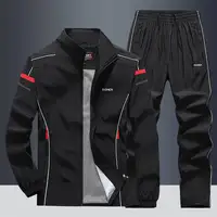2025 décontracté coupe-vent ensembles de course vêtements de Sport hommes Jogging Sport veste + pantalon survêtement grande taille respirant vêtements d'entraînement 3