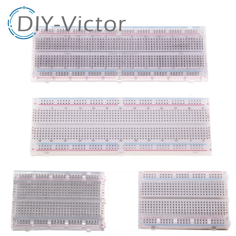 1pcs NEW MB-102 MB102 Breadboard 830 Point Solderless PCB Bread Board White/Transparent Test Develop DIY For Arduino image 1
