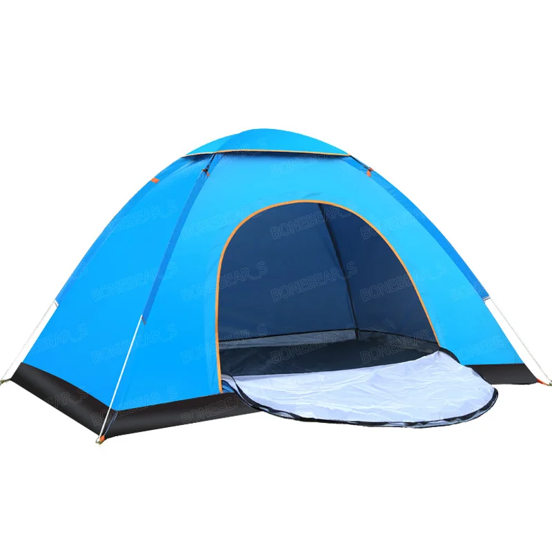 

Portable Waterproof Automatic Quick-Opening Tent 3-4 People Double Door Beach Camping Shelter Simple Tent Outdoor Pop Up Tent