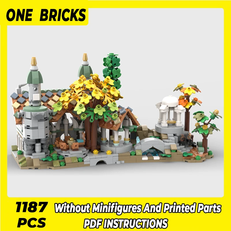 

Moc Building Blocks Modular Street View 10316 Rivendell Technical Bricks DIY Assembly Construction Toys For Child Holiday Gifts