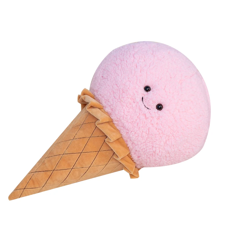 46cm Cute Cartoon Ice cream Plush Toy Stuffed Food Snack Pillow Cushion Cone Kids Toys Kawaii Room Decor Birthday Gift for Kids