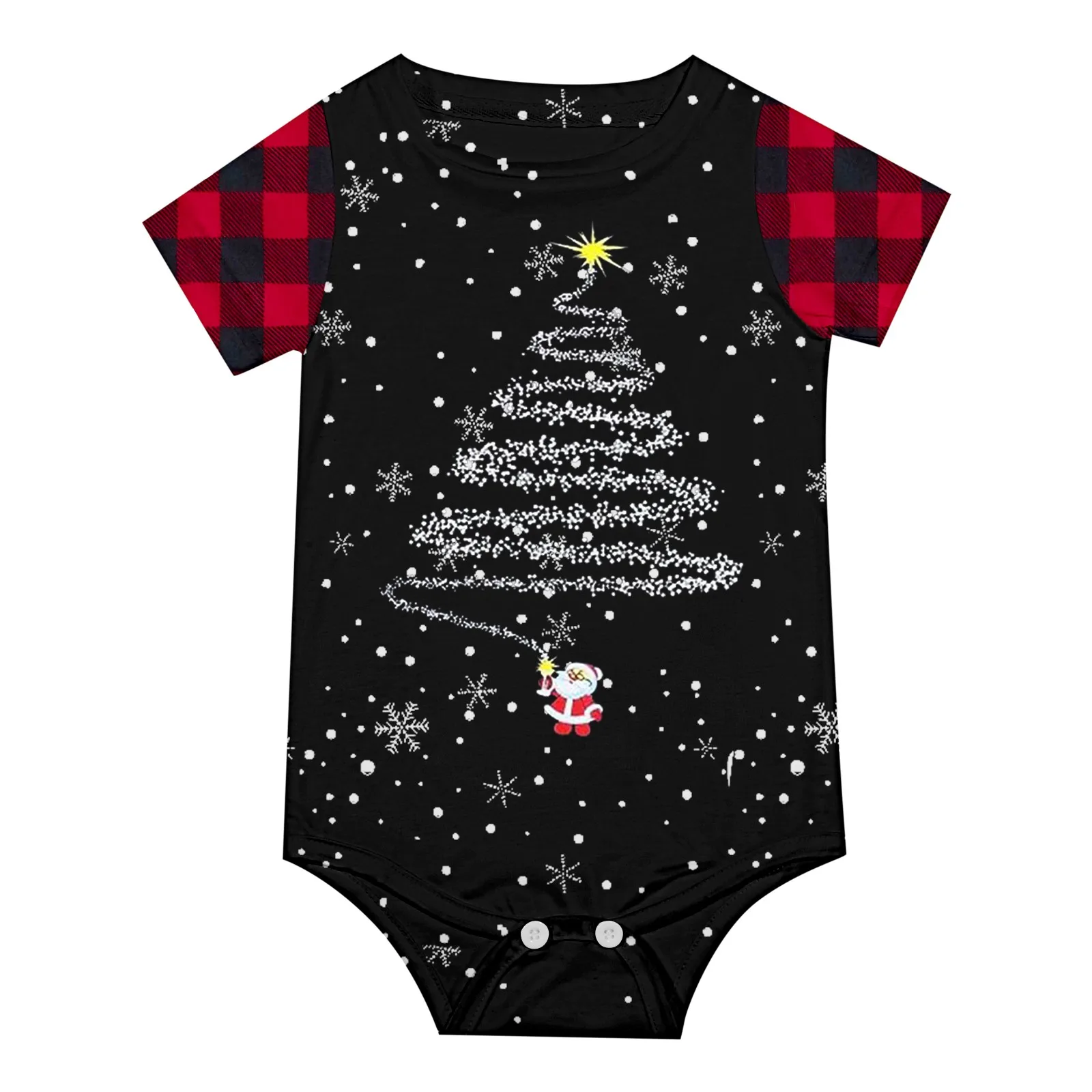 thumbnail image 1 of Conjunto de pijama familiar a juego con temática navideña, ropa de dormir para niños de manga corta y pantalones cortos, conjunto de pijamas para conjuntos familiares, 1 of 5
