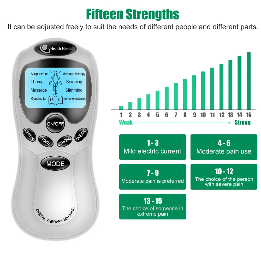 Health Care Tens Massage Machine with Electrode Pads Acupuncture Body Neck Massager Electric Muscle Stimulator EMS Massager electrode pads muscle stimulator muscle massager neck massager massage tool