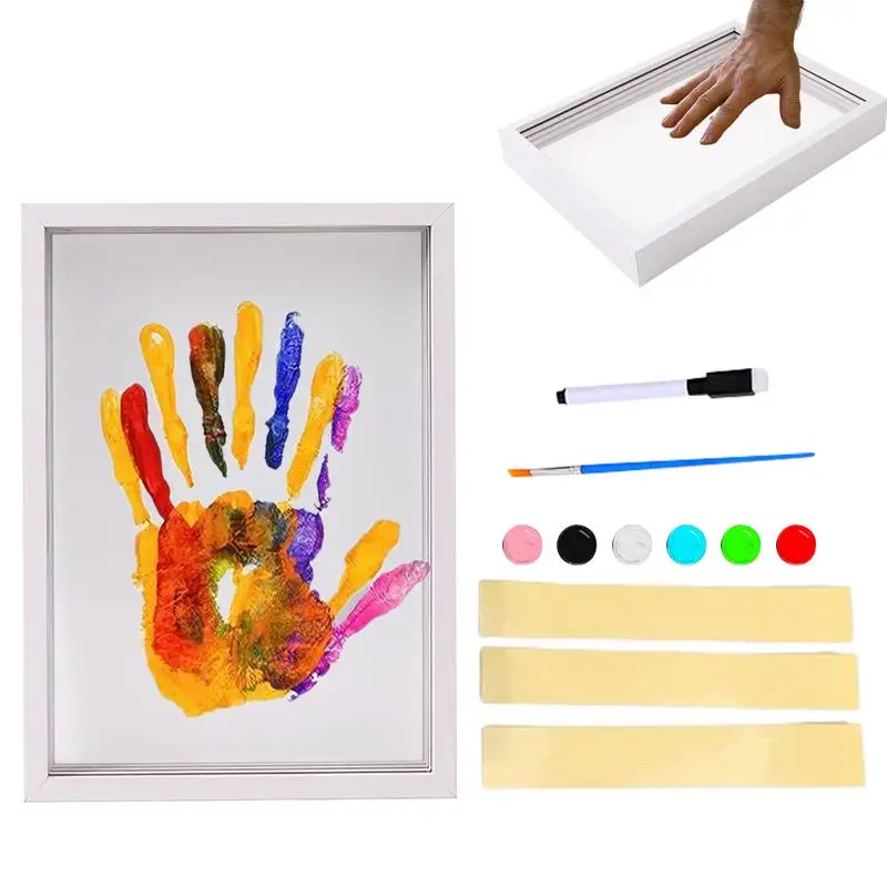 

DIY Home Handprint Kit Family Handprint Kit Acrylic footprint Paints Includes 6 Paint Colors and 4 Transparent Sheets