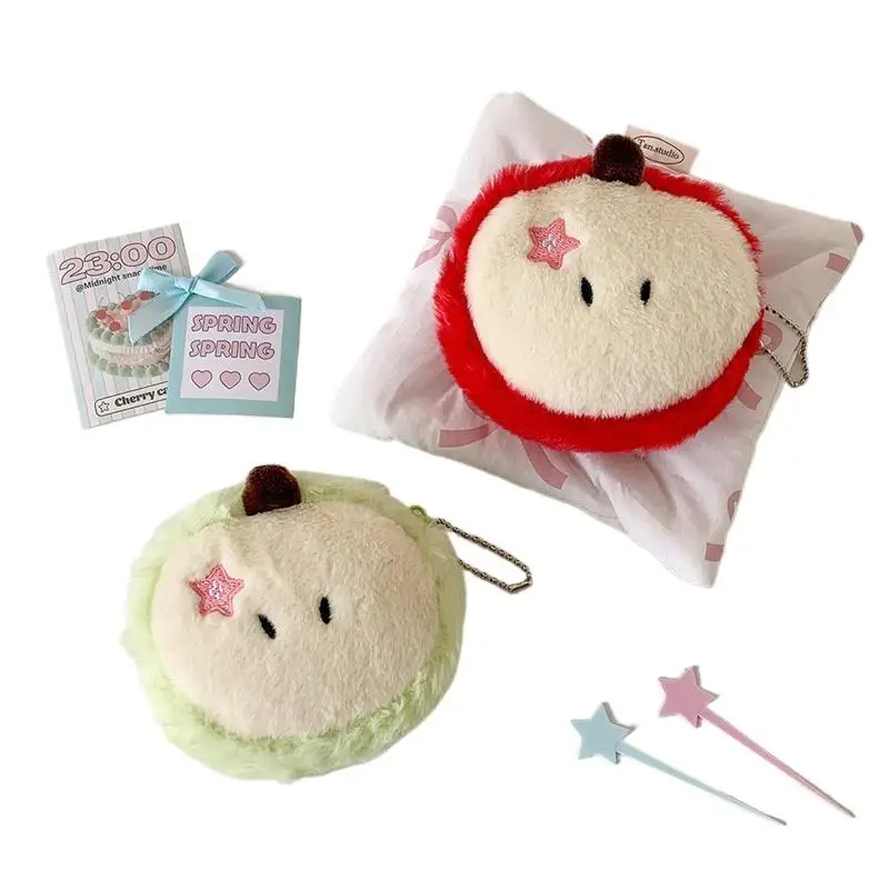 Cartoon Cute Apple Plush Coin Purse Keychain Pendant Portable Storage Bag Backpack Charm Sweet Bag Hanging Ornaments Girly Gifts – Detail 10