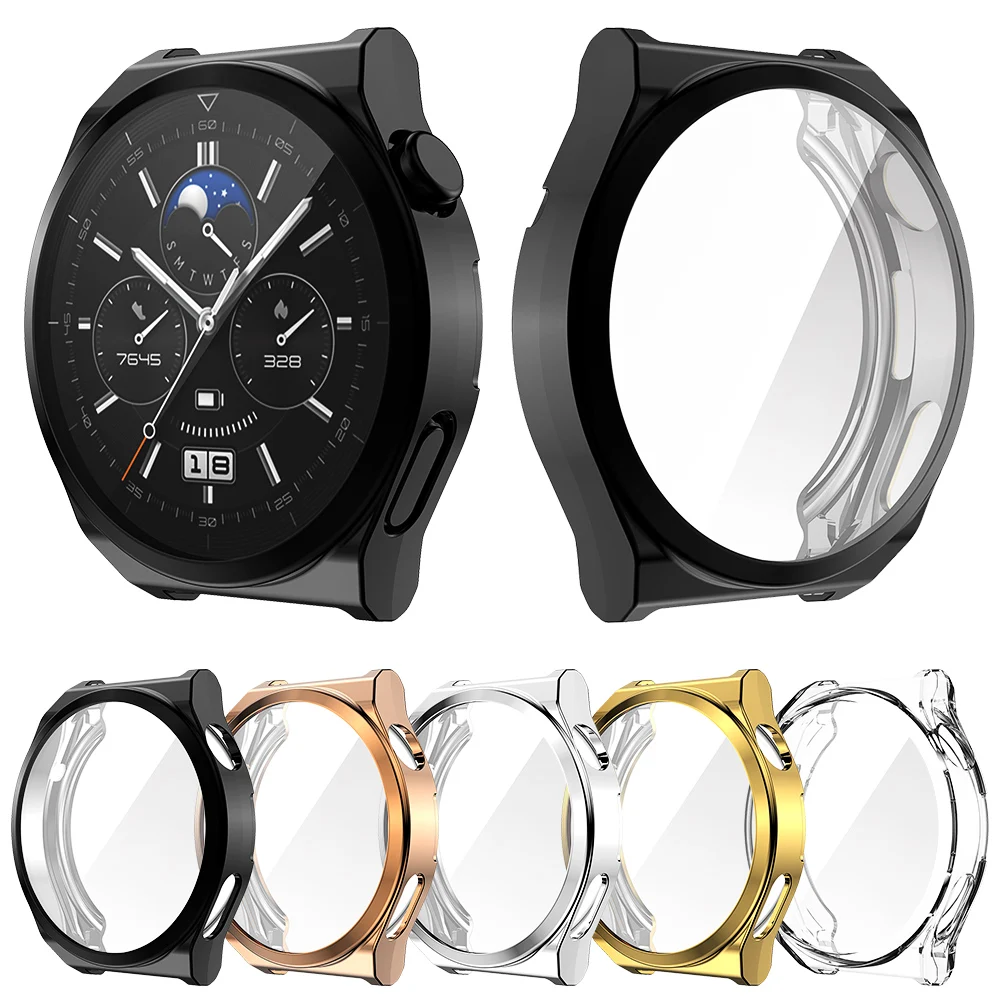 Screen Protector Case Compatible for Huawei Watch GT3 Pro 43mm 46mm Soft  TPU Full Cover Scratched Resistant for Huawei Watch GT3 Pro Smartwatch (GT3