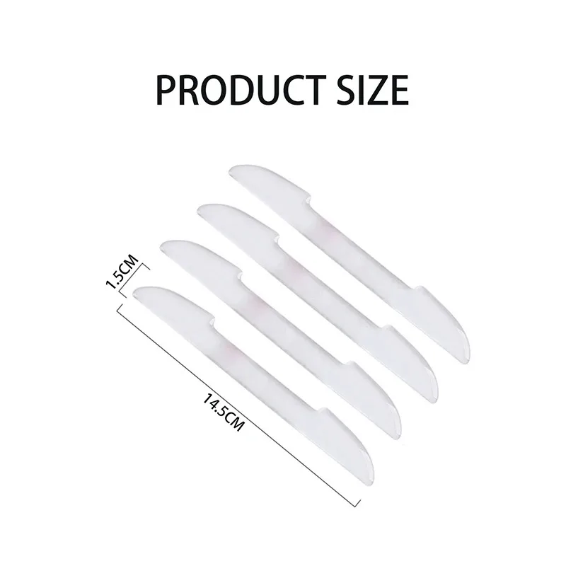 4Pcs Car Door Anti-Collision Protector Bar Stickers Rear View Mirror Cover Side Edge Protection Guards Clear Protection Strip