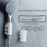 Shower Suction Cup Silicone No Punching Waterproof Strong Viscosity Wall Mount Bathroom Accessories Shower Head Hanger Nailless 2