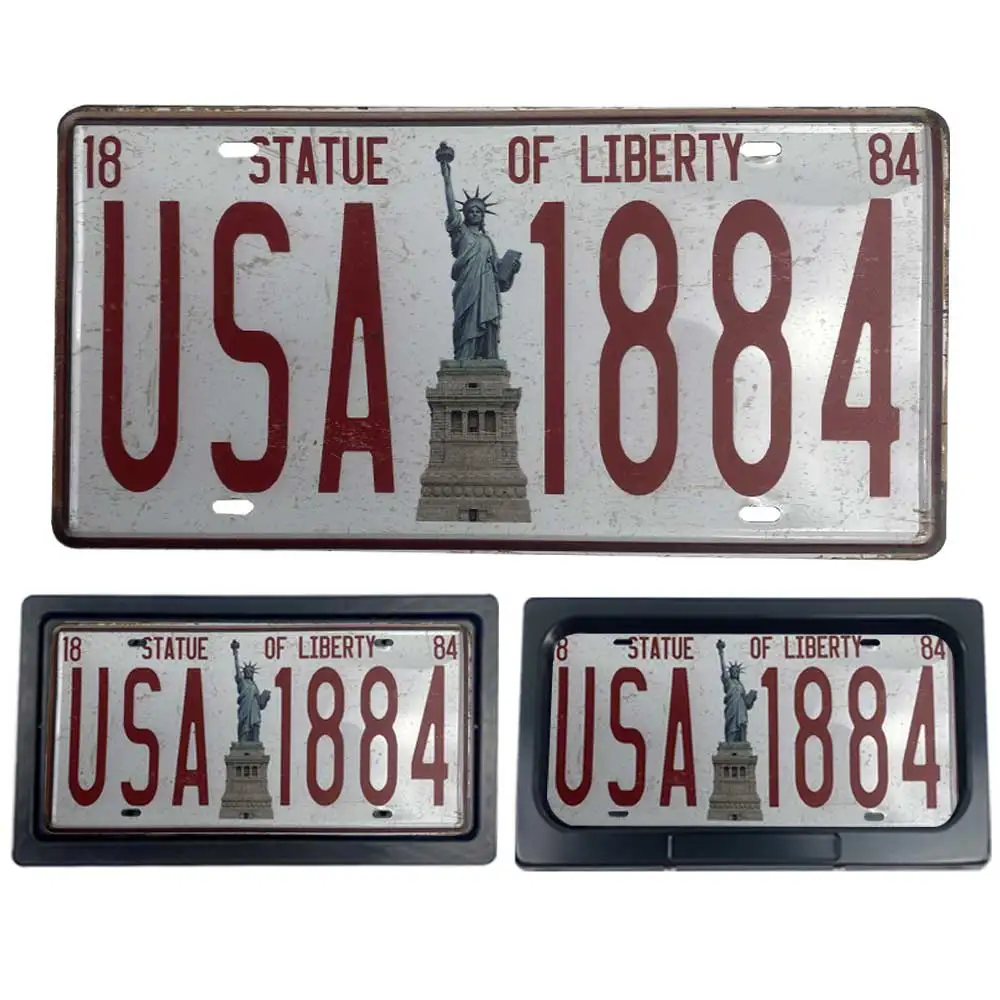 

RXcurtainflipperremote Vintage License Plates Decoration USA Europe Australia License Plate Frame of change