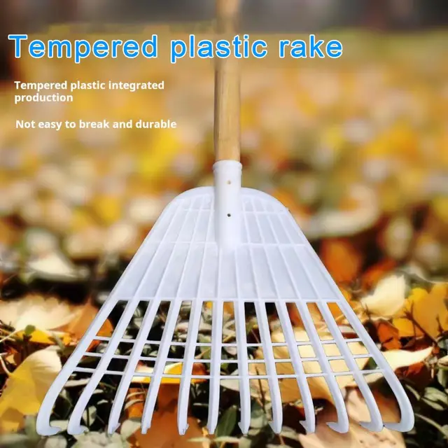 12/21 Tines Leaf Rake Tempered Plastic Rake Head Collecting Leaves Debris Garden Rake Lightweight Yard Grass Clean Tool 4