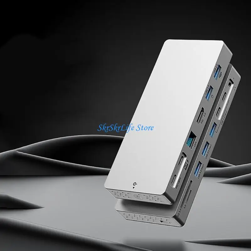 E65E 14 In 1 USB C 허브(HDTV 4K 60Hz 이더넷 포트 100WPD 노트북용 충전 포함)