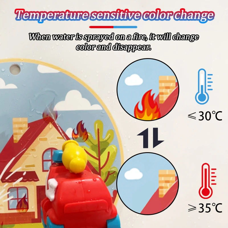 Toddler Bathroom Toys Thermochromic Fireman Water Gun Fire Extinguishing Games Kids Summer Pool Game Bath Toys For 3-6 Year Olds 2