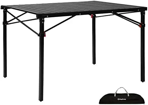 

Folding Lightweight Roll Portable Stable Table for Camping Picnic Barbecue Backyard Party, Indoor & Outdoor, , Silver Black