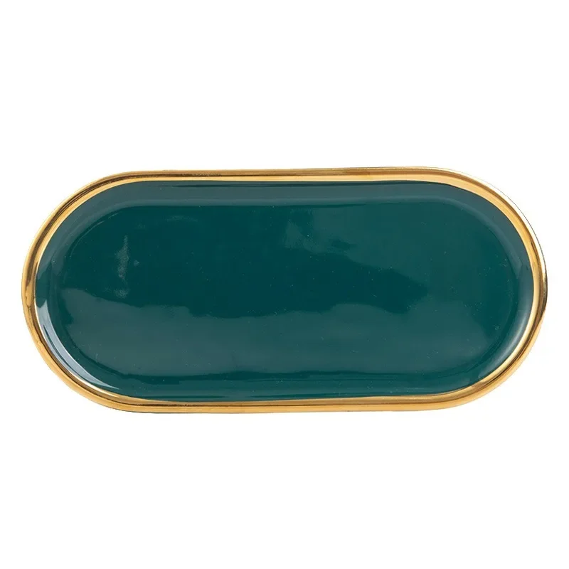 1 Pc Nordic Marble Ceramic Jewelry Tray Oval Phnom Penh Aromatherapy Storage Bathroom Toilet Bathtub Accessories Bathtub Trays