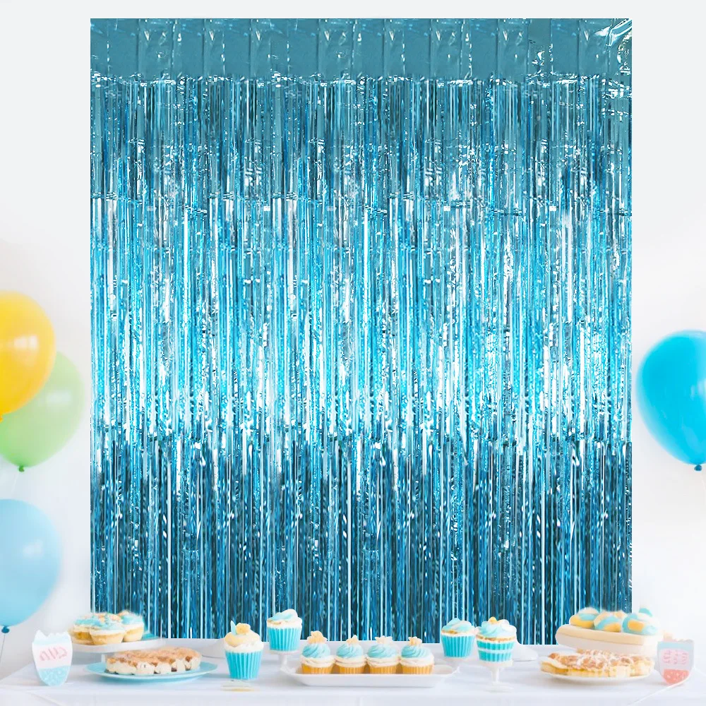 Aqua Fantasy Tassel Rain Curtain - Shimmering Ocean-Themed Wall Decor