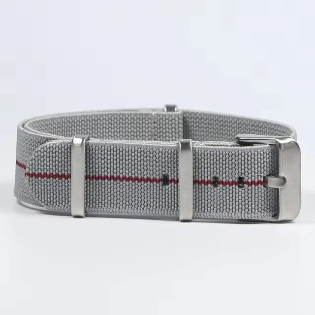 Bi-Color French Parachute Nylon Elastic Watch Strap - Military Style Bracelet