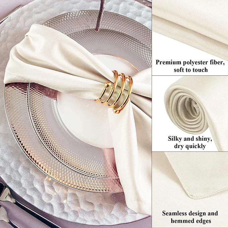 6pcs 29x29cm Table Napkins Square Dinner Napkins Washable Soft Table for Wedding Birthday Parties Decoration