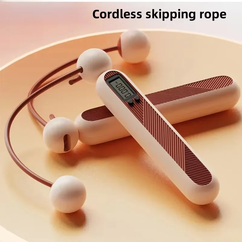 Cordless Skipping Rope Fitness Weight Loss Exercise Girls Fat Burning Digital Counter Weight-bearing