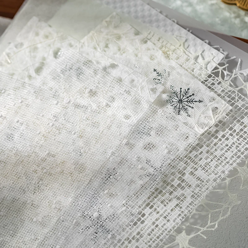 16 Sheets/Bag Laser Cut Special Paper for Scrapbooking DIY, Junk Journal, Collage Decoration, Card Making Craft Supplies