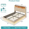 Bed Frame with Storage - Lift Up Bed Frame with Headboard, Upholstered Platform Bed with LED Lights & Charging Station 2