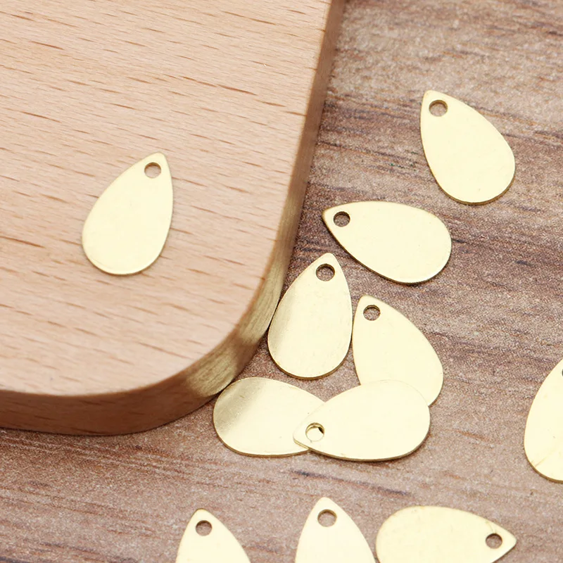 100pcs/50pcs 10x6mm Metal Brass Teardrop-shaped Charms Pendants For Jewelry Making Supply Pendants Hairwear Handmade Accessories jewelry making accessories