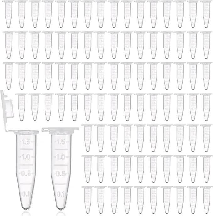 100PCS 1.5ml Centrifuge Tube with Lid Professional Test Household Laboratory School Experiment Container Replacement