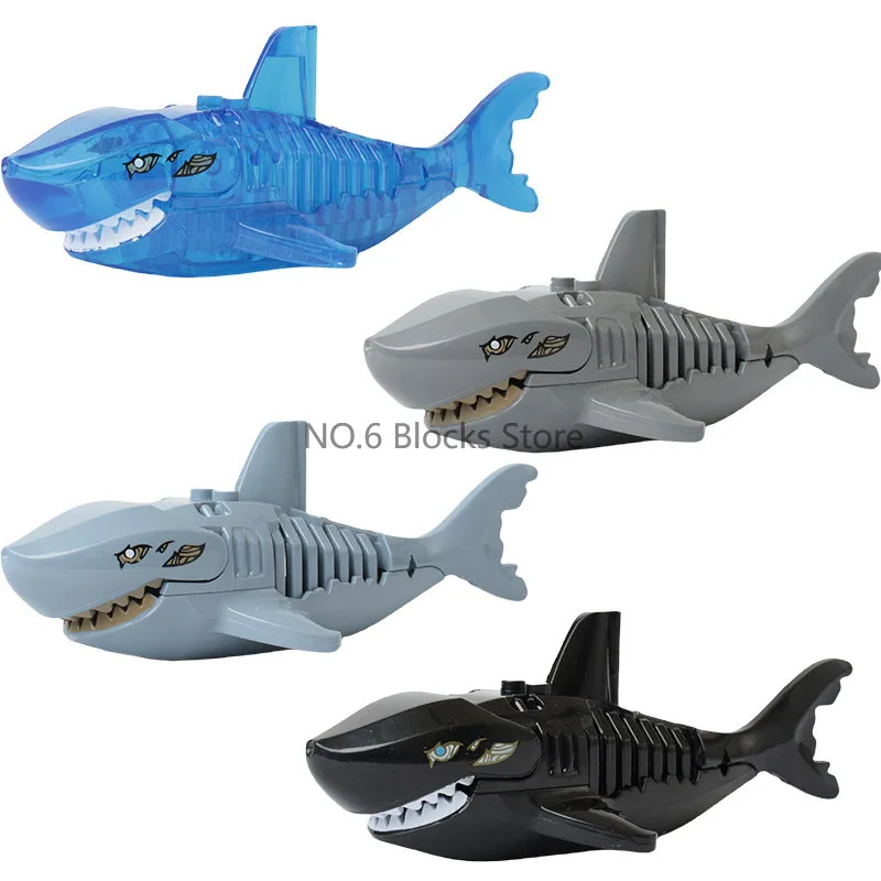 야생 동물 빌딩 블록 MOC 호랑이 사자 코끼리 곰 상어 독수리 늑대 모델 키트 DIY 교육용 장난감 어린이를위한 선물 S11