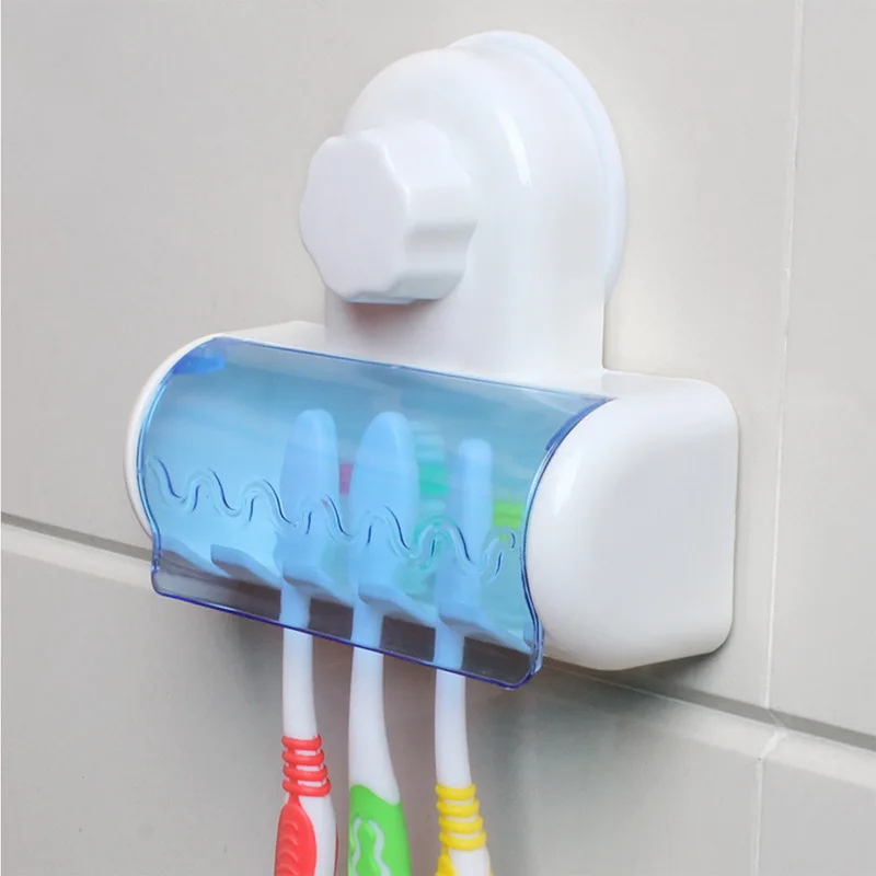 2022 Toothbrush Spinbrush Plastic Suction 5 Toothbrush Holder Wall