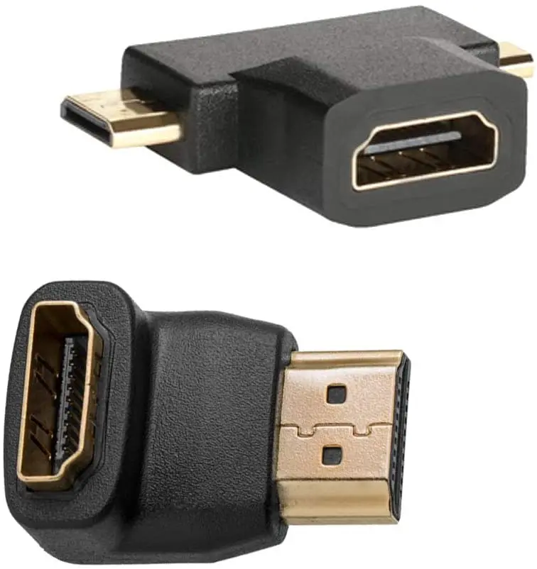 Prolongateur Mini-Micro HDMI DVI Mâle 4K Adaptateur Compatible HDMI 90 ...