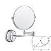 Bathroom Makeup Mirrors 6 inch Wall Mounted Bathroom Mirror 360 Degree Telescopic Folding 2-Face Double Bath Cosmetic Mirrors 5