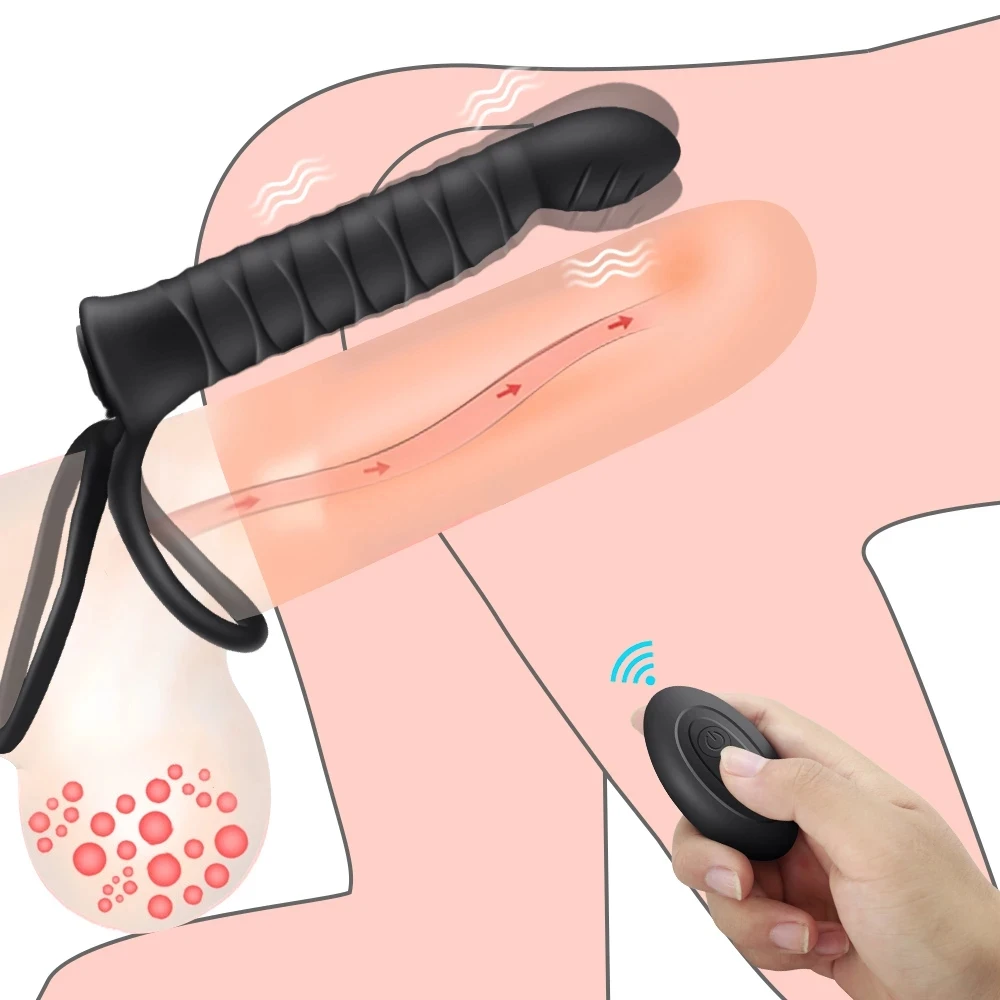 Anal Plug Vibrator 10 Frequency Double Penetration Anal Plug Dildo Butt Plug Vibrator For Men Strap On Penis Vagina Adult Sex Toys For Couples