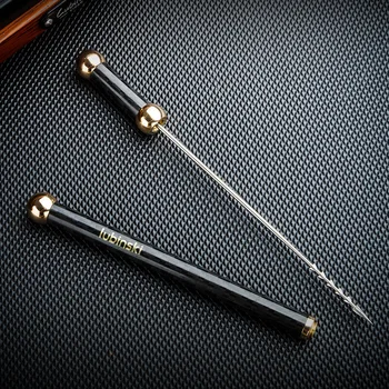 Black Portable Cigar Draw Enhancer Stainless Steel Needle Drilled Burr Dredge Hole Cigar Punch gadget Smoking Accessories Tool