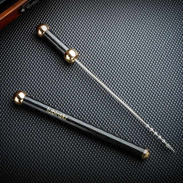 Black Portable Cigar Draw Enhancer Stainless Steel Needle Drilled Burr Dredge Hole Cigar Punch gadget Smoking Accessories Tool