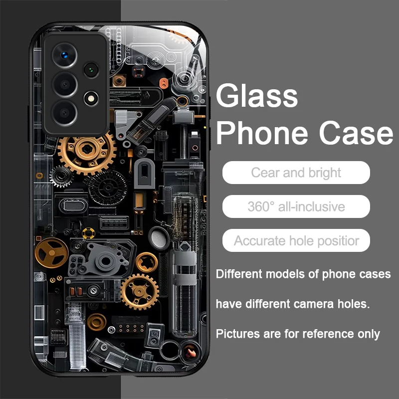 Creative Mechanical Circuit Board Glass Phone Case Cover