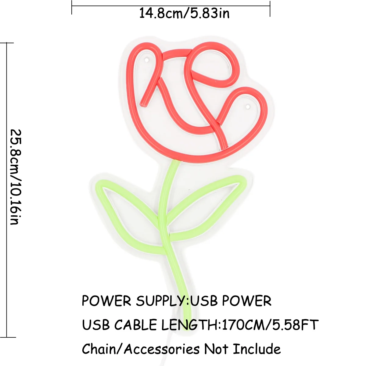 Рисунок 2 - роза, цветок, настенная фотонеоновая
