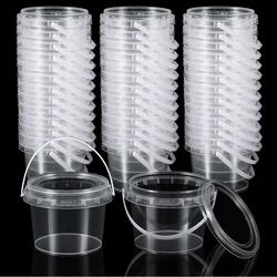 Compact Slime Containers with Water - Tight Lids and Handles - 500ml 17oz (12pcs)