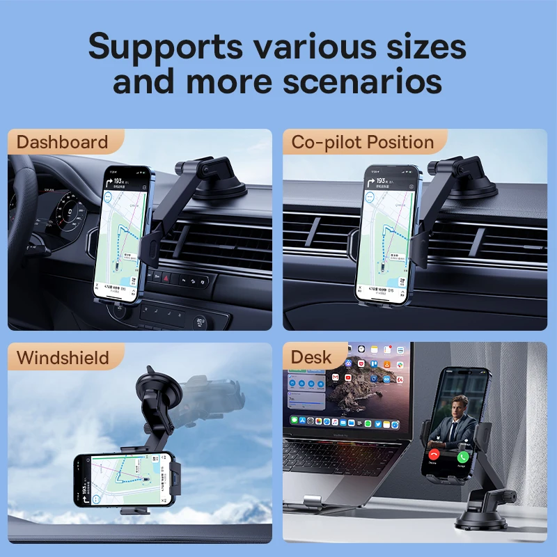 Baseus Car Phone Holder Sucker for Dashboard Windshield Vent Mobile Car Holder Clamp For iPhone Pro Max X Xiaomi Huawei Samsung