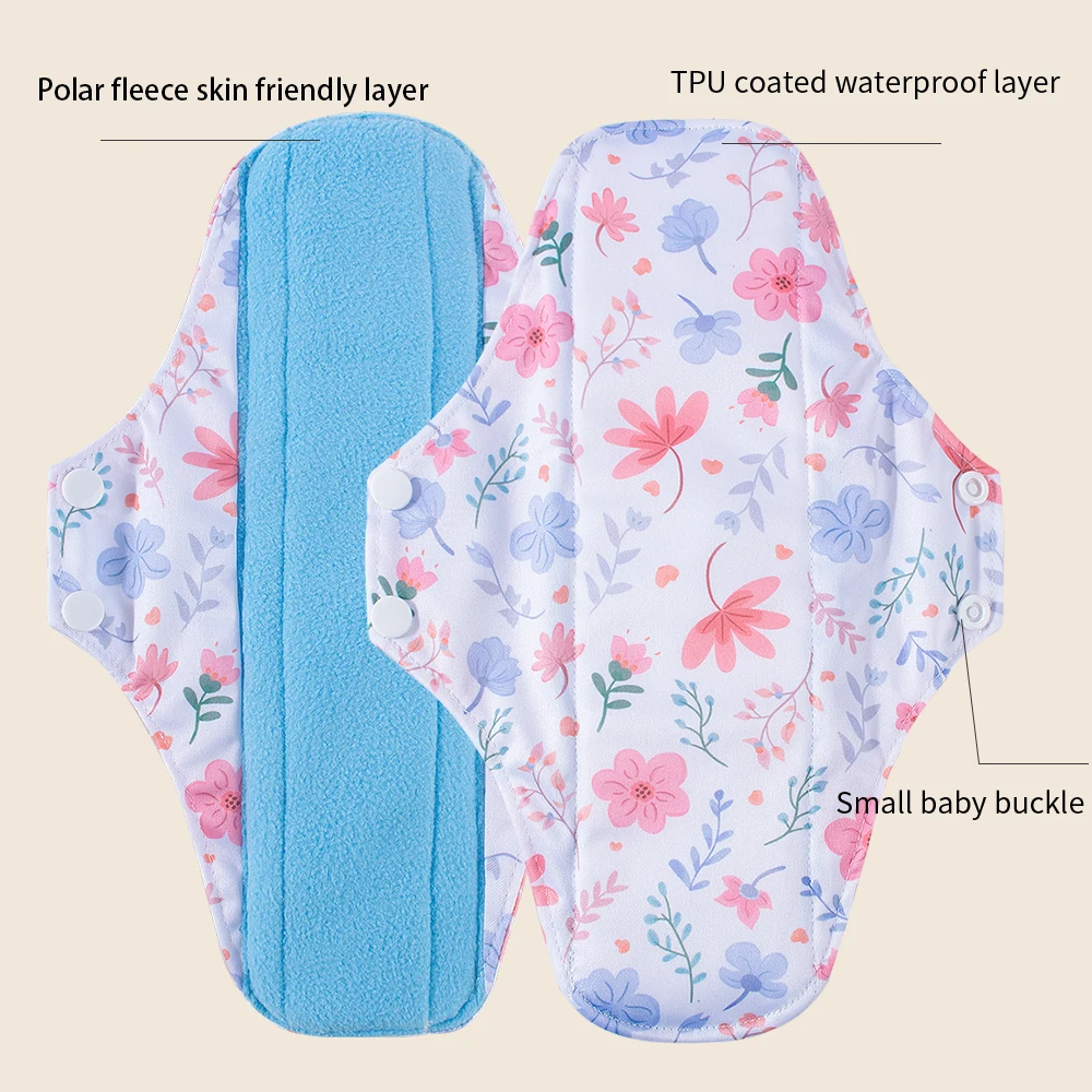 BIAI Hot Polar Fleece Sanitary Pads Set Washable Menstrual Pads Reusable Nursing Pad Ladies Bratehable Cloth Menstruation Gift Sanitary Pads